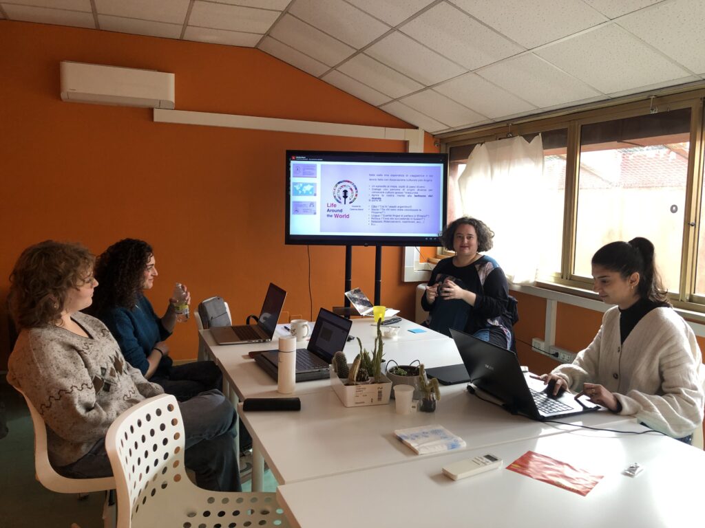 Caterina presenting to a small group of women